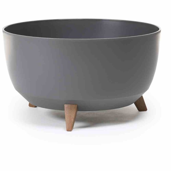 SIENA GARDEN Pflanzgefäß OSLO anthrazit 29 cm auf Füßen mit Einsatz