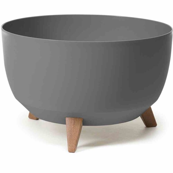 SIENA GARDEN Pflanzgefäß OSLO anthrazit 40 cm auf Füßen mit Einsatz
