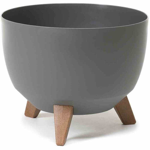 SIENA GARDEN Pflanzgefäß OSLO anthrazit 47 cm auf Füßen mit Einsatz