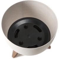 SIENA GARDEN ECO Gefäß Oslo 47cm beige Kst./Holzf., Ø47 x 26,5cm