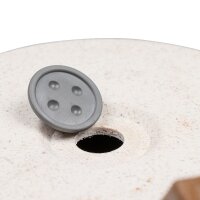 SIENA GARDEN ECO Gefäß Oslo 47cm beige Kst./Holzf., Ø47 x 26,5cm