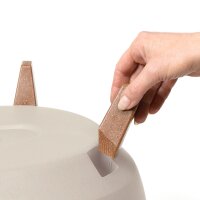 SIENA GARDEN ECO Gefäß Oslo 47cm beige Kst./Holzf., Ø47 x 26,5cm
