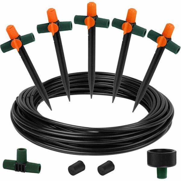 SIENA GARDEN Bewässerungssystem Starterset Regner, 10 tlg. für Beete 10m schwarz