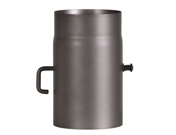 FIREFIX Ofenrohr 250mm,Ø150mm,gr mit Regulierklappe, grau
