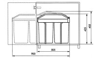 HAILO Einbau-Mülltrennungssystem „Multi-Box 2x15“ 3659-001