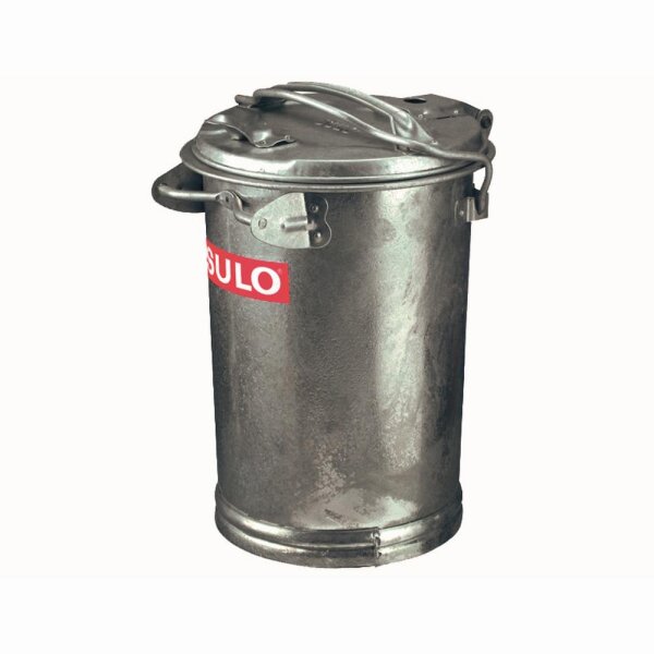 SULO 1029084 Mülleimer 35 Liter verzinkt Stahl silber