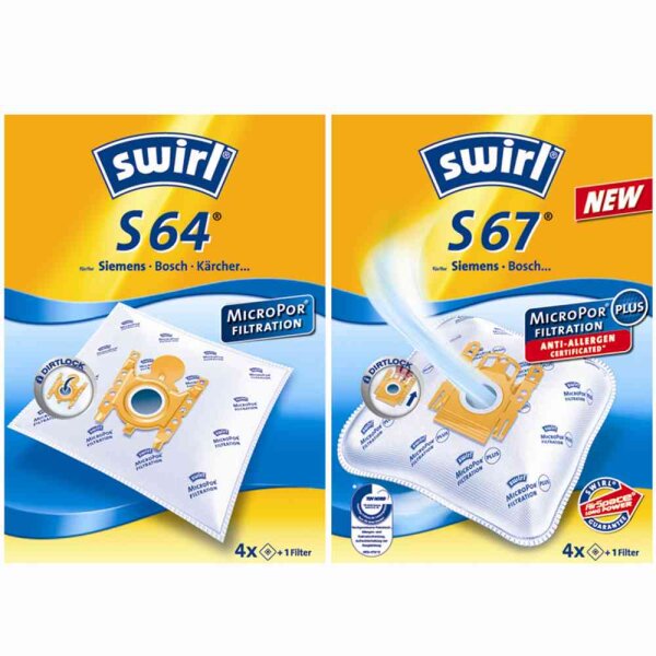 SWIRL 4006508170678 Papierbeutel S 64 MicroPor Staubsaugerbeutel