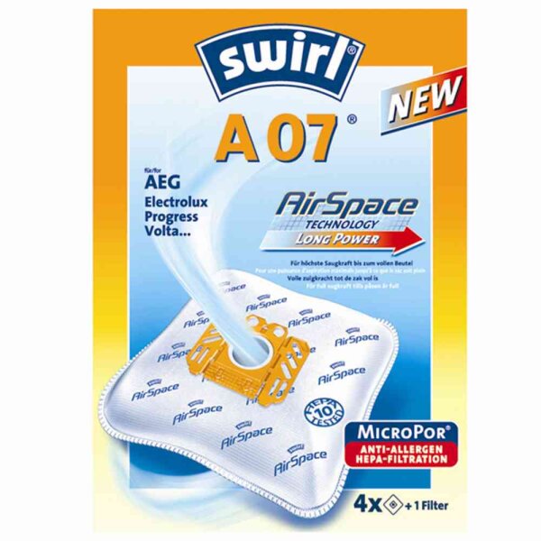 SWIRL 4006508179336 Papierbeutel A07 MicroPor Staubsaugerbeutel