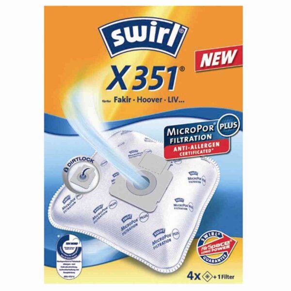 SWIRL 4006508205813 X 351 MicroPor® Plus Staubsaugerbeutel für Hoover und LIV
