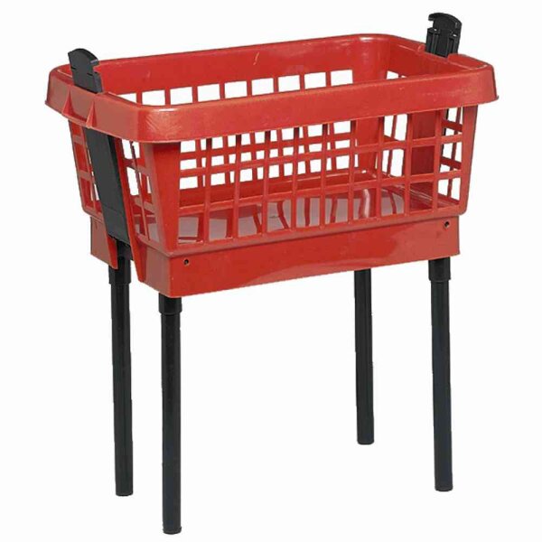 LOCKWEILER Wäschekorb mit Füßen rot, 65 cm