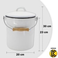 KRÜGER Mülleimer mit Deckel 5 L emailliert
