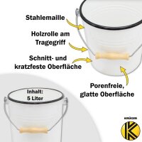 KRÜGER Mülleimer mit Deckel 5 L emailliert