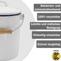 KRÜGER Mülleimer mit Deckel 5 L emailliert