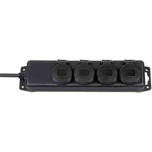 BRENNENSTUHL Steckdosenverteiler IP44 4-fach schwarz 2m H07RN-F 3G1,5