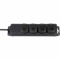 BRENNENSTUHL Steckdosenverteiler IP44 4-fach schwarz 2m...