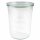 WECK 743 Sturzglas mit Glasdeckel 850 ml 6er-Karton ohne Ringe und Klammern