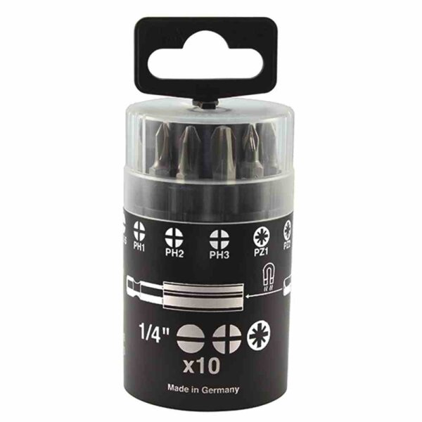 IRONSIDE 244050 Bit-rd.Box 10tlg FL/PH/PZ inkl.Magnethalter