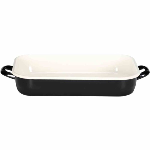 KRÜGER Vierkantpfanne Triest 36 cm Emaille weiß