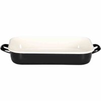 KRÜGER Vierkantpfanne Triest 36 cm Emaille weiß