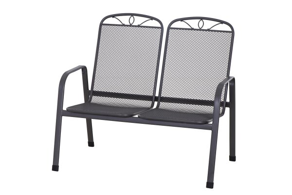 SIENA GARDEN Elda 2er Bank anthrazit Streckmetall, anthrazit
