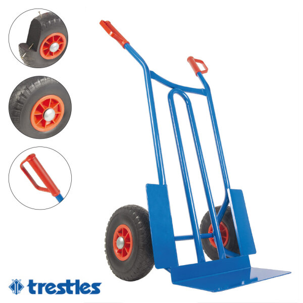 TRESTLES Profi Sackkarre Sackkarren Vollgummireifen Transportkarre 250kg S01blau