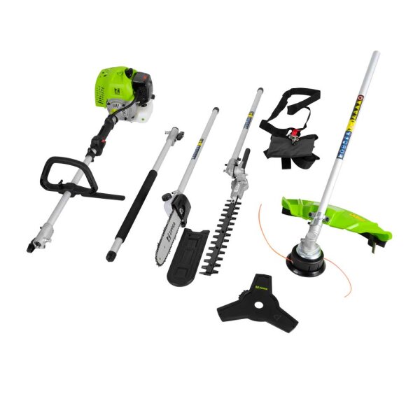 ZIPPER ZI-GPS252 Gartenpflegeset Motorsense Trimmer Heckenschere Astsäge