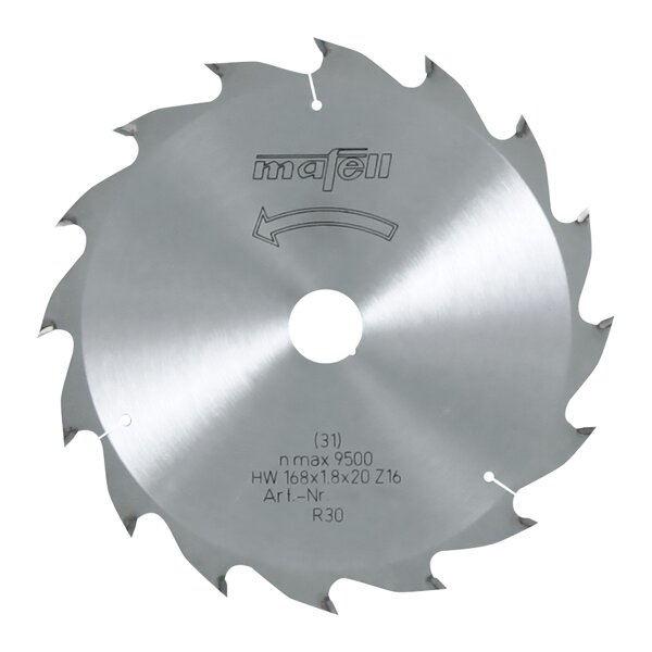 MAFELL Hartmetall Sägeblatt HM 168 x 1,2/1,8 x 20 mm - 16 Zähne - Ersatzblatt