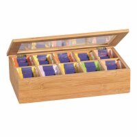 KESPER Teebox Bambus mit 10 Fächern