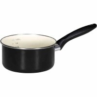 KRÜGER Stieltopf Triest 16 cm Emaille weiß