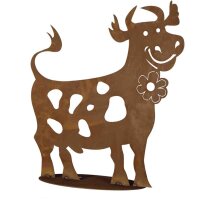 H.G-DEKO Lustige Kuh 60 cm hoch Metall mit Edelrost