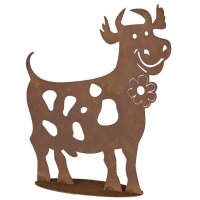 H.G-DEKO Lustige Kuh II 44 cm hoch Metall mit Edelrost