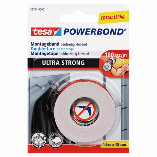 TESA 557910000100 Powerbond® 1,5 m x 19 mm