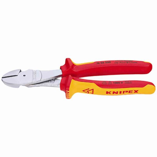 KNIPEX 0304195 Seitenschneider, 250mm, Schutzisoliert 1000V, Isoliert, VDE geprüft, Kraftseitenschneider