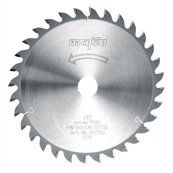 MAFELL Hartmetall Sägeblatt HM 160 x 1,2/1,8 x 20 mm - 32 Zähne - Ersatzblatt