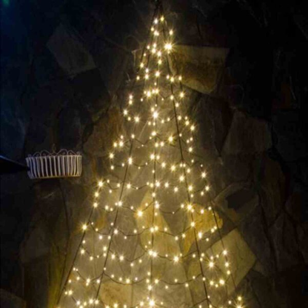 FHS LED-Tannenbaum Galaxy halbrund 400 cm 320 warmweiße LED, zur Wandbefestigung