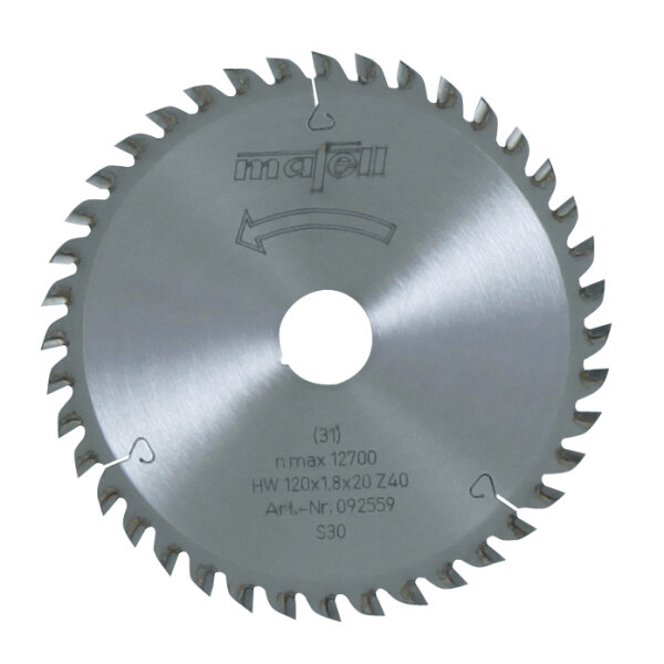 MAFELL Hartmetall Sägeblatt HM 120 x 1,2/1,8 x 20 mm - 40 Zähne - Ersatzblatt