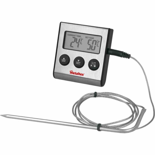 METALTEX Digital-Thermometer mit Alarmfunktion und Timer