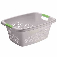 ROTHO Wäschekorb Flowers 50 l grau 65,1 x 48,6 x...