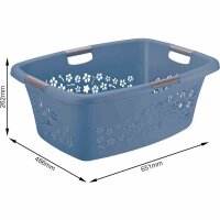 ROTHO Wäschekorb 50 l FLOWERS horizon blue