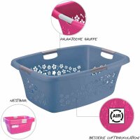 ROTHO Wäschekorb 50 l FLOWERS horizon blue
