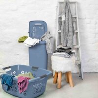 ROTHO Wäschekorb 50 l FLOWERS horizon blue