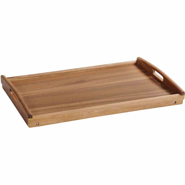 KESPER Serviertablett 55 x 35 x 24 cm mit Füßen, aus Akazienholz