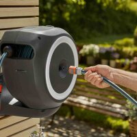 GARDENA Wand-Schlauchbox Schlauchtrommel RollUp M 20 Meter weiß