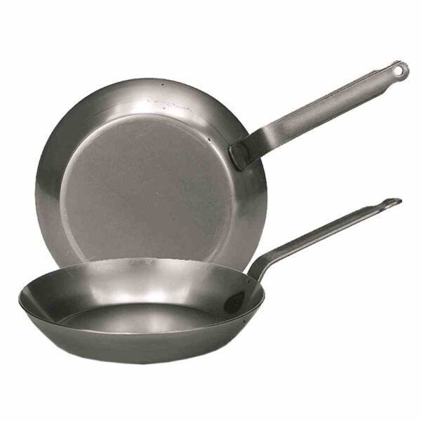 TURK Eisenpfanne 24 cm flach mit Stiel und Öse