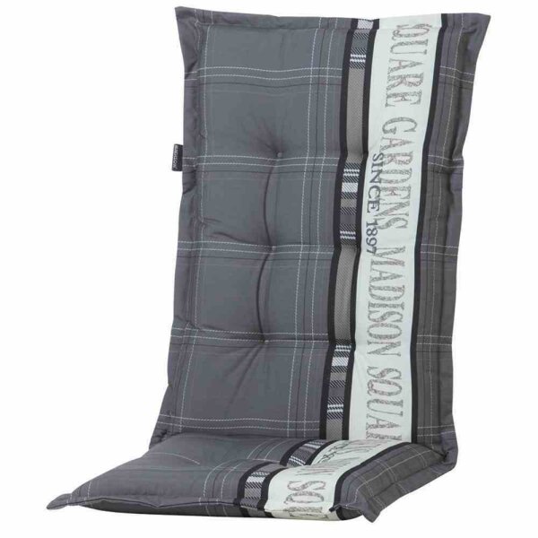MADISON Auflage für Hochlehner ca. 123 x 50 x 8 cm Baumwolle/Polyester grau